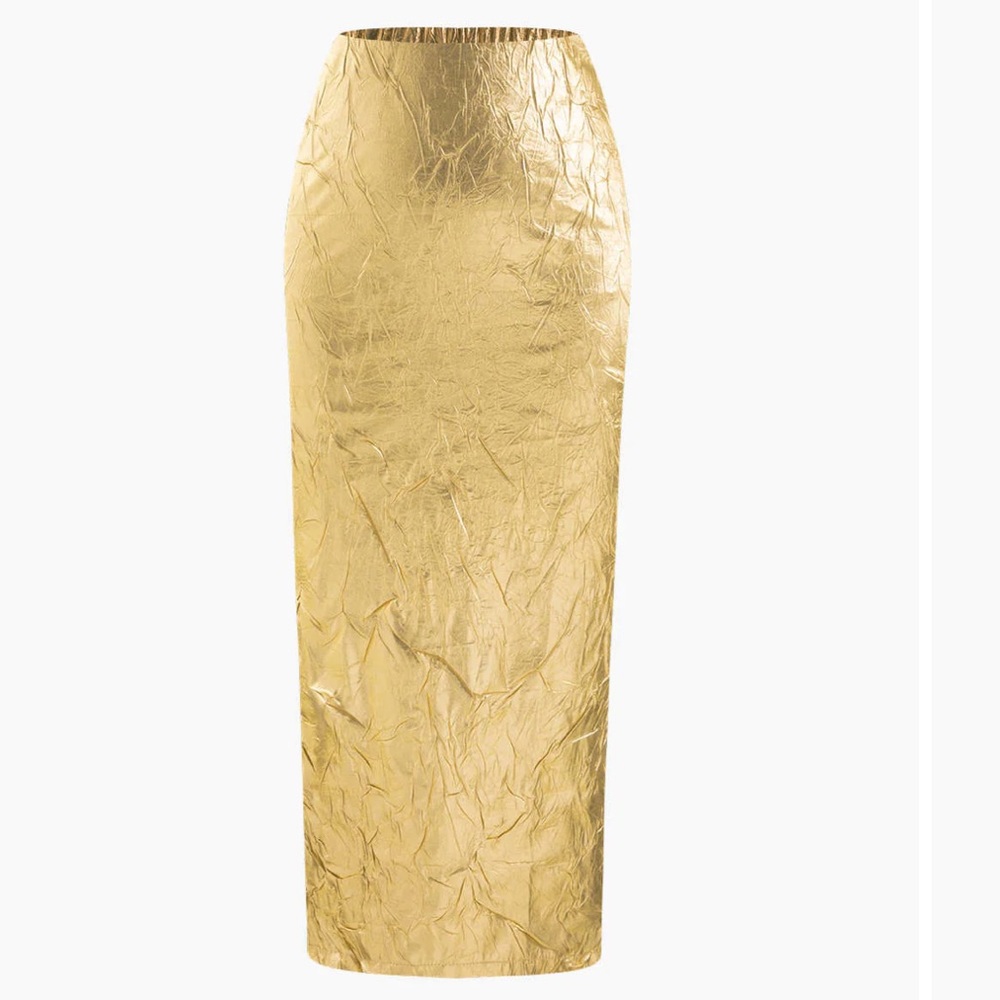 MICAS gold midi skirt